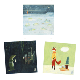 Postkaart Vierkant | Kerst Mix C | 3 x 1 stuks