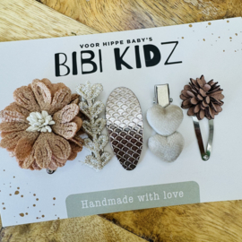 Setje 6 Haarspeldjes bloemen