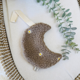 Speendoekje Maan -  Bloemetjes Taupe