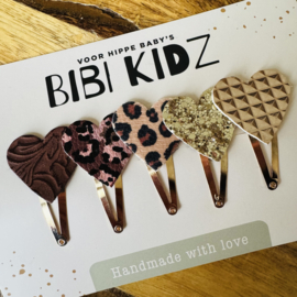 Setje  Haarspeldjes Hartjes Goud