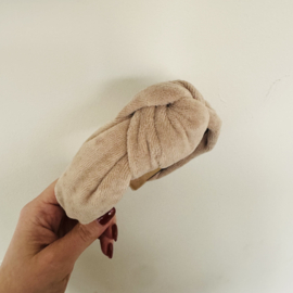 Strik Haarband   Velours Beige