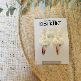 Haarspeld Konijntjes Naturel