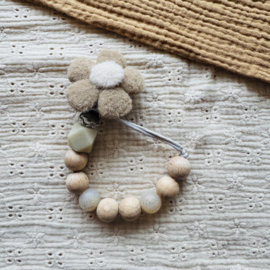 Speenkoord Grote Bloem Taupe