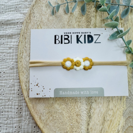 Haarbandje - Bloem Kerrie/White