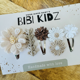 Setje 9 Haarspeldjes bloemen