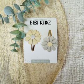 Setje Haarspeldjes Bloemen  Naturel