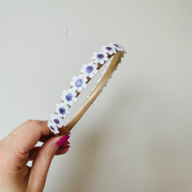 Haarband -Bloemetjes Paars