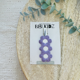 Haarspeld Bloemen Lila/Wit 7 cm