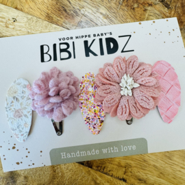Setje 5 Haarspeldjes bloemen