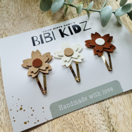 Setje Haarspeldjes Bloemen Wit