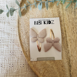Haarspeld  Vlinders Taupe