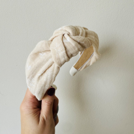 Knoop Haarband Hydrofiel Bloemen Sand