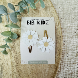 Setje Haarspeldjes Bloemen  White