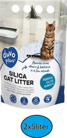 Duvo+ Premium Silica Kattenbakvulling 2 x 5 Liter