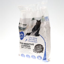 Duvo+ Kattenbakvulling White sensitive black carbon 12KG
