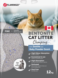 Kattenbakvulling Bentoniet met babypoeder & Zeolite Fijne korrels Klonterend