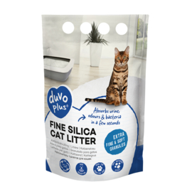 Duvo+ Premium Fijne Silica kattenbakvulling wit 5 liter