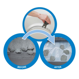 CA SMART SIFT KATTENTOILET INCL 4 AFVALZAKKEN antraciet/wit
