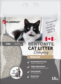 Kattenbakvulling Bentoniet Fijne korrels Klonterend 15kg