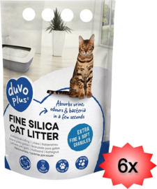 Duvo+ Premium Fijne Silica kattenbakvulling wit 6x5 liter