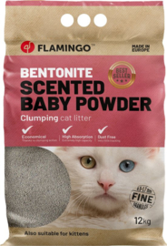 Kattenbakvulling Bentoniet met babypoeder Fijne korrels Klonterend 12kg