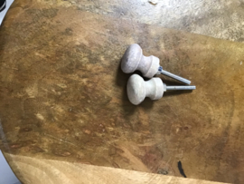 Knop Marmer rood-grijs 27mm