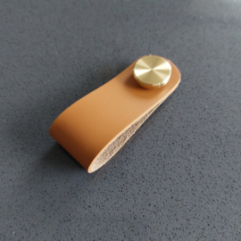 Knop Leer Bruin - 68mm