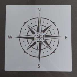 Sjabloon 30x30 cm - Kompas/Windroos