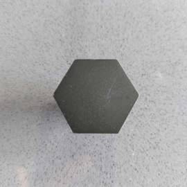 Knop IJzer Hexagon zwart - 30mm