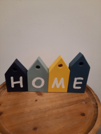 Houten huisjes 'Home' kleur 1