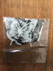 Vlinder muurstickers zwart-wit