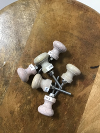 Knop Marmer rood-grijs 27mm