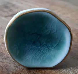 Knop Porselein Golvend Aqua - 45mm
