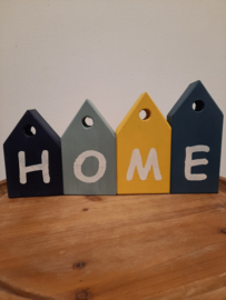 Houten huisjes 'Home' kleur 1