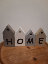 Houten huisjes 'Home' neutrale kleuren