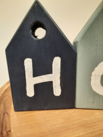 Houten huisjes 'Home' kleur 1