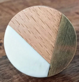 Knop Hout Crème - 37mm