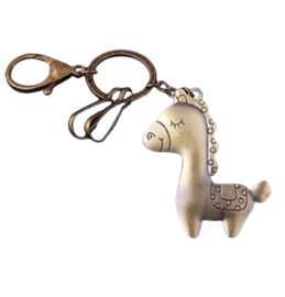 Sleutelhanger fantasiepaardje koperkleur