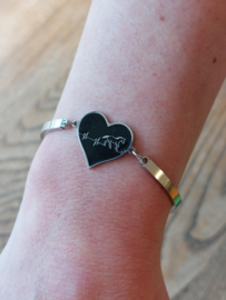 Armband met hart rvs