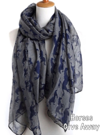 Sjaal grijs/blauw
