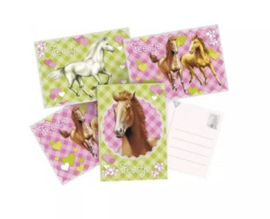 Uitnodigingskaarten Paardenthema 5x