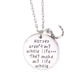 Paarden ketting met hanger en tekst Horses...