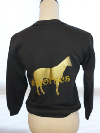 Sweater kind met #Horses en paard mt 140