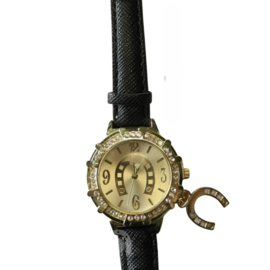 Horloge bruin Hoefijzer met bedel