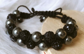 Knotband wit of zwart strass