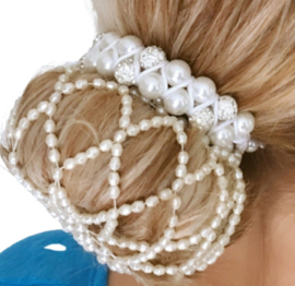 Knotband wit of zwart strass