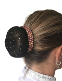 Knotnetje fijn zwart met strass