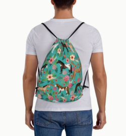 Rugtas print paarden / bloemen