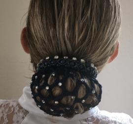 Knotnetje blauw met strass