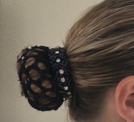 Knotnetje zwart met strass